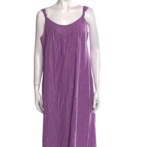 Xirena Cotton/Linen Lilac and Gold Striped Dress with Pockets.  XS